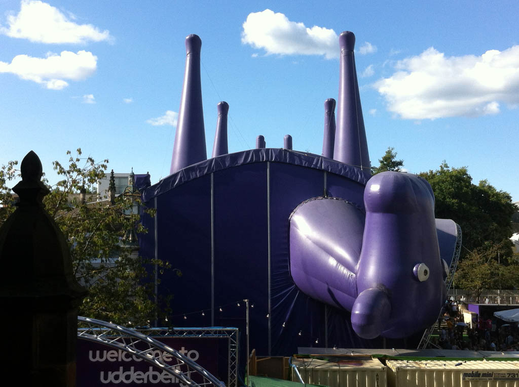 you've never seen a big purple upside cow before?